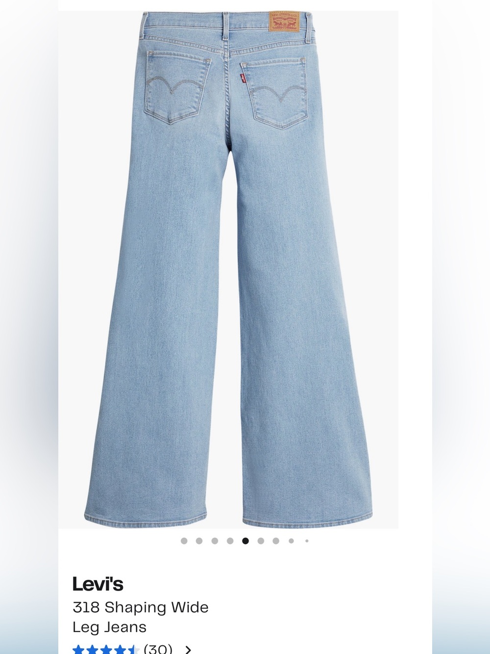 Levi's Light Blue High-Rise Wide Leg Jeans - Picture 3 of 8
